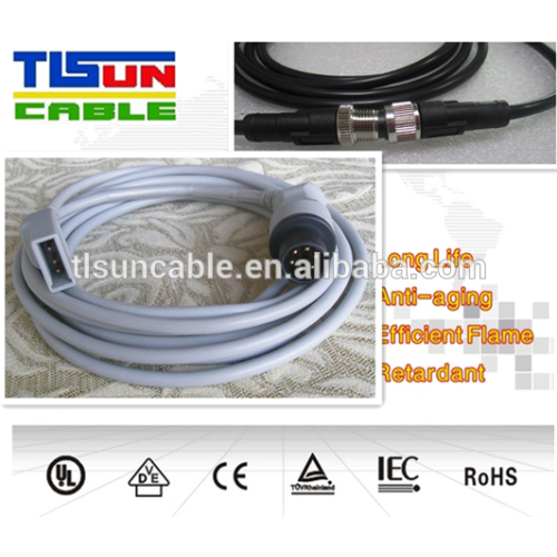 PUR waterproof Sensor cable with shielded 3 pin m8 pur cable
